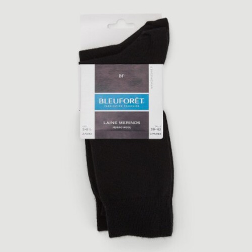 Bleuforet Paires de Chaussettes Laine Merinos Lot de 2 Taille 39/42