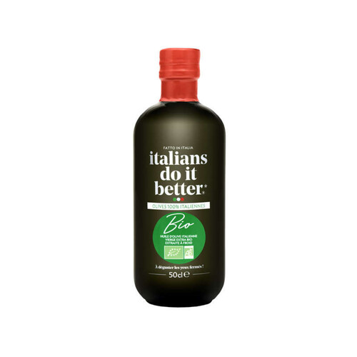 Italians Do It Better huile d'olive verte 100% Italiennes bio 50cl