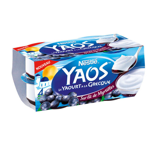 Yaos yaourt à la grecque myrtille le pack de 4x125g
