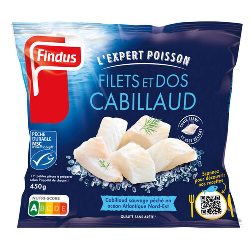 Findus Filets et dos Cabillaud Sauvage 450g