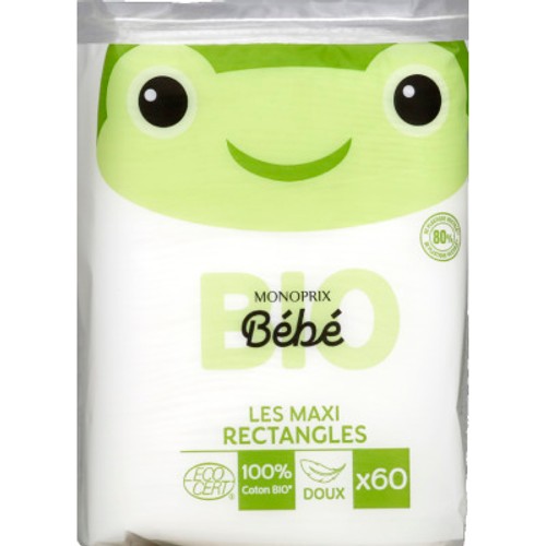 Monoprix Bio Bébé Maxi rectangles cotons x60