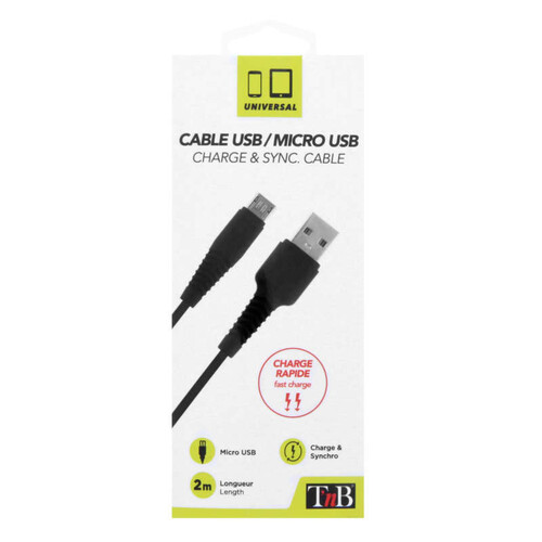 Tnb Câble Micro Usb 2M Nylon Noir