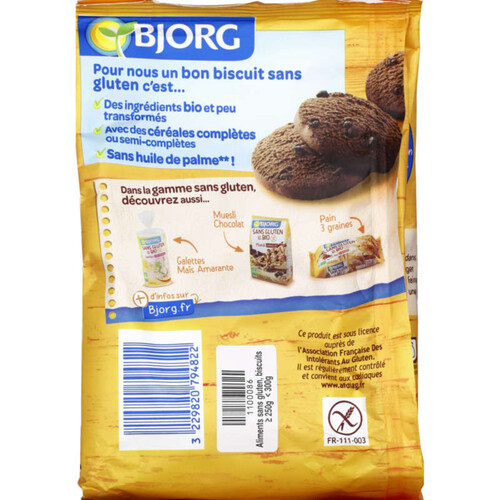 Bjorg Sablés Chocolat Sans Gluten Bio 250G