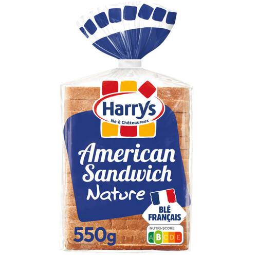 Harrys pain de mie american sandwich nature sans additifs 550g