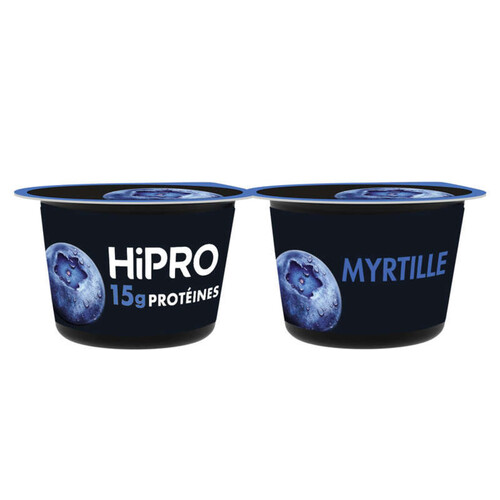 Hipro Yaourt myrtille protéiné 0%MG 2x160g