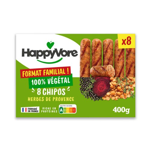 Happyvore Chipos Végétales aux Herbes de Provence x8 400g
