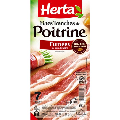 Herta Poitrine fumée 100g