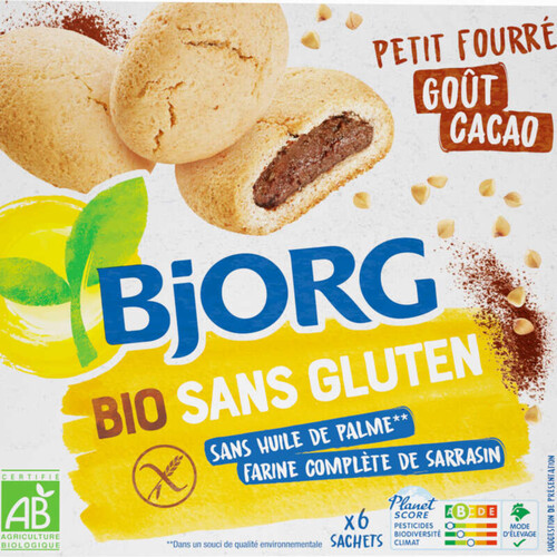 Bjorg Petit Fourré Goût Cacao Sans Gluten Bio 180G