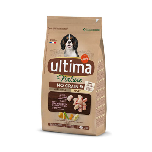 Ultima Nature Croquettes Chien Mini Sans Céréales Dinde 1.1kg