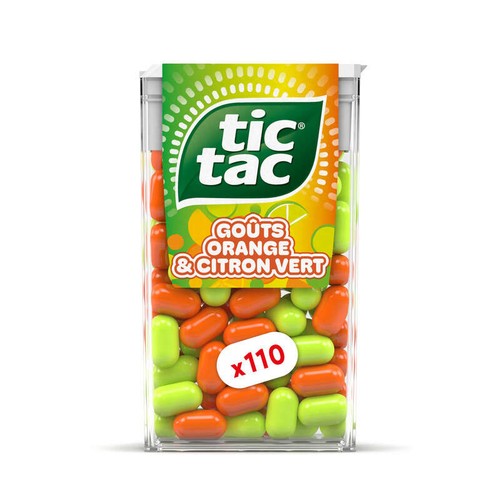 Tic Tac Bonbons Goût Orange & Citron Vert x110