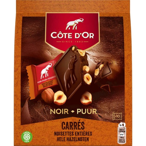 Côte d'Or Tablette Chocolat Noir Noisettes Entières x10 20g