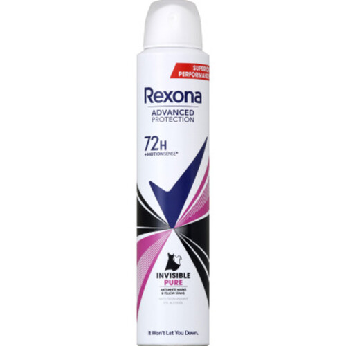 Rexona Déodorant Femme Spray Anti-Transpirant 72H Invisible Pure 200Ml