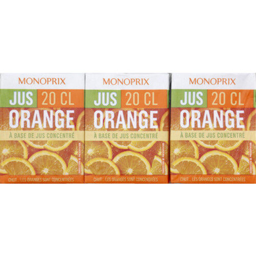 Monoprix Jus d'orange à base de jus concentré 6x20cl