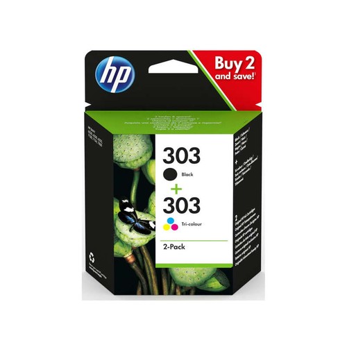Hp Pack De Cartouches D'Encre 303 Noir Et Cyan Magenta