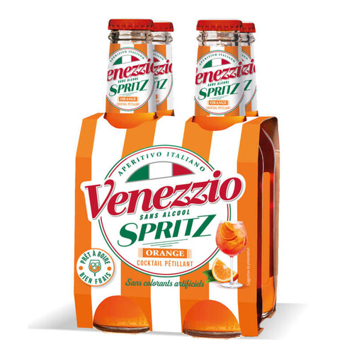 Venezzio Spritz Cocktail Pétillant Orange Sans Alcool 4x20cl