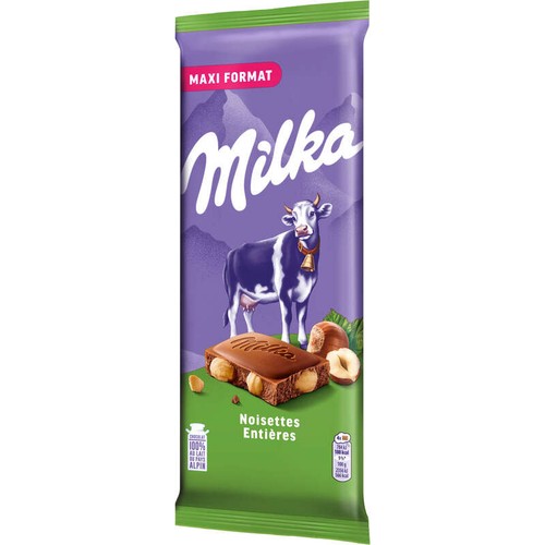 Milka Tablette Chocolat au Lait et aux Noisettes Entières 200g