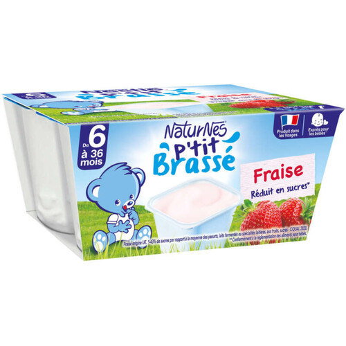 NESTLÉ Ptit Brassé Fraise - 4x100G - Dès 6 mois