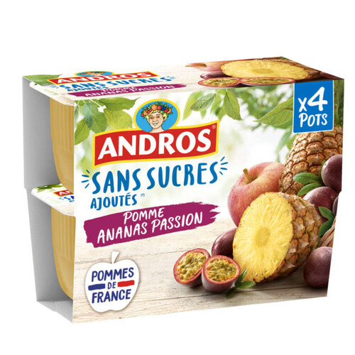 Andros Compote Pomme Ananas Passion 4x100g