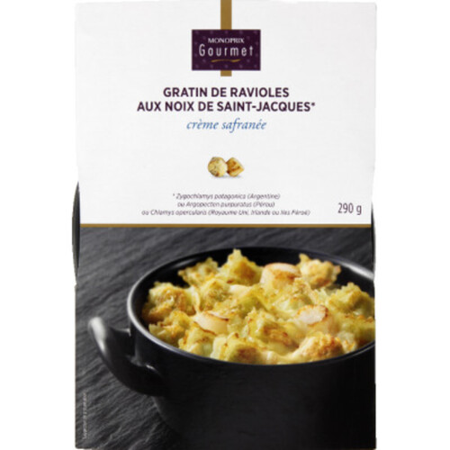 Monoprix Gourmet gratin de ravioles aux Saint Jacques 290g