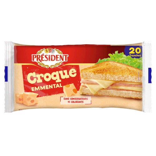 Président Tranches Croque Emmental x20 340g
