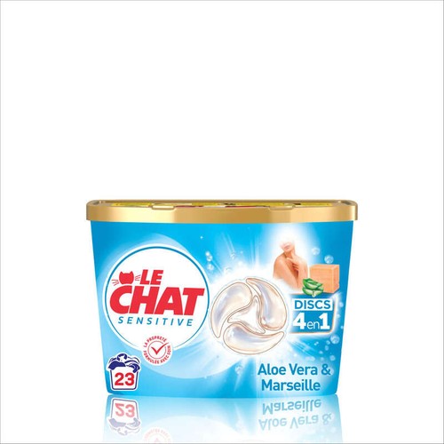 Le Chat Sensitive Discs Lessive Aloe Vera & Savon de Marseille *23 Lavages