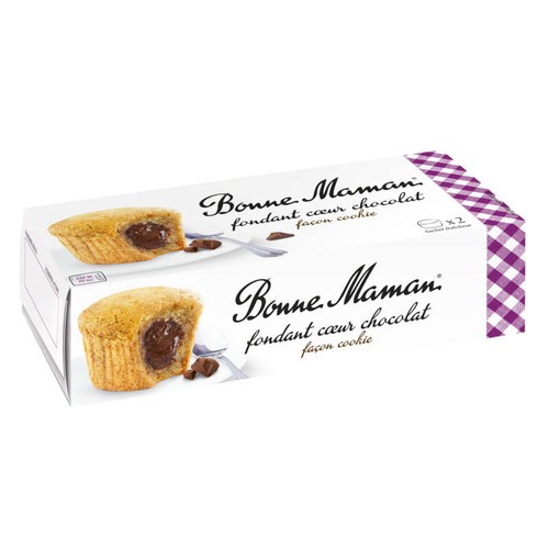 Bonne Maman Fondant Cœur Chocolat Façon Cookies 2x80g