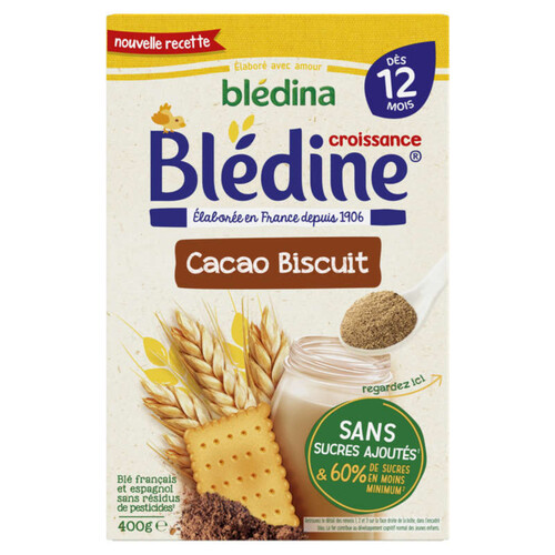 Blédina Préparation Céréales Instanées Saveur Choco Biscuitée 400g