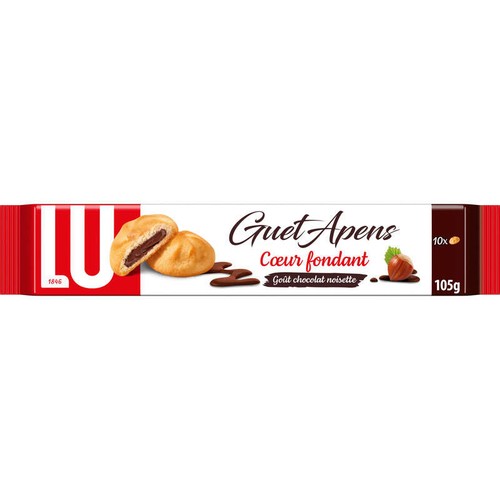 Lu Guet Apens Biscuits sablés fourrés goût chocolat noisette 105g