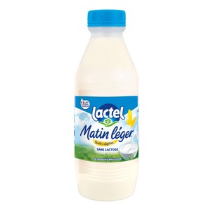 Lactel Lait pasteurisé Matin Léger Demi-écrémé sans lactose 1L