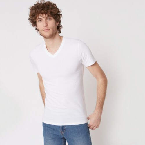 Monoprix Lot De 3 T-Shirt Col V Blanc XL