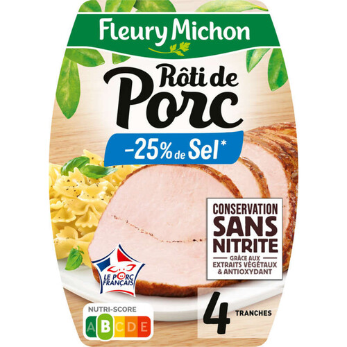 Fleury Michon Rôti De Porc Cuit -25% De Sel X4