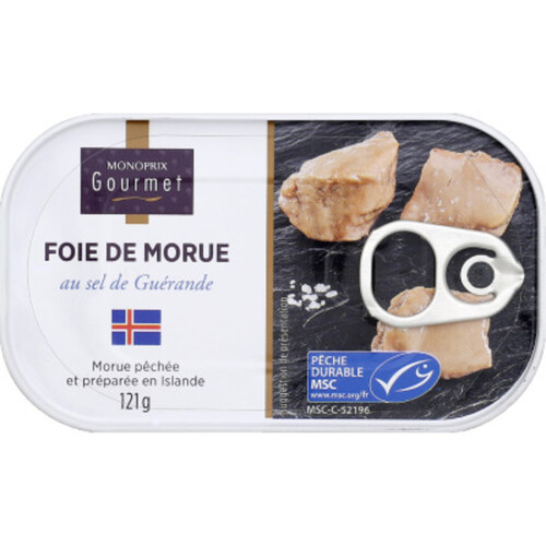 Monoprix Gourmet Foie de morue au sel de Guérande 121g