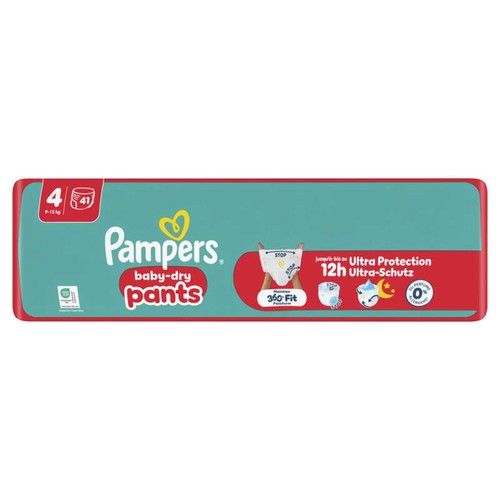 Pampers Baby-Dry Pants Taille 4, 9kg-15kg, 41 Couches Culottes