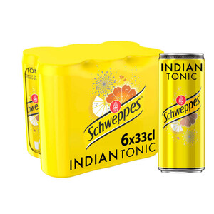 Schweppes Indian Tonic pack de 6x33 cl canettes
