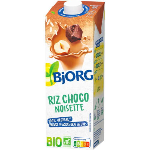 Bjorg Boisson végétale riz chocolat noisettes bio 1L