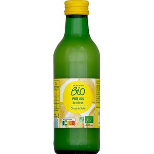 Monoprix Bio Pur jus de citron de Sicile 250ml