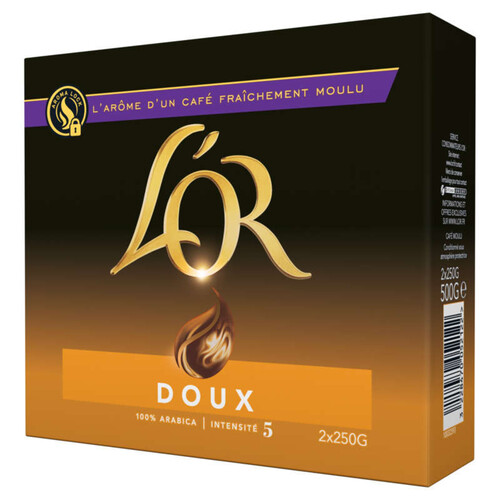 L'Or Café moulu Doux 100% Arabica intensité 5 2x250g