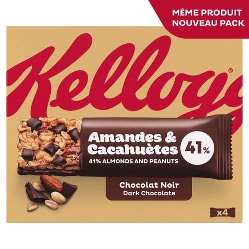 Kellogg's Barres Céréales Extra chocolat amandes 4x32g