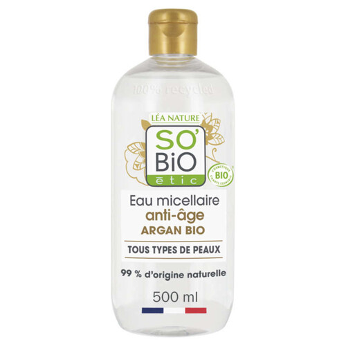 SO'BiO Étic Eau micellaire anti-âge Précieux à l'Argan 500ml