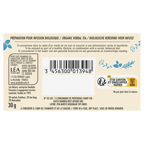 Jardin Bio Infusion détente sommeil  x20 - 30g
