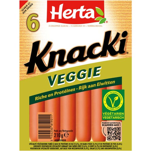 Herta Knacki Saucisses végétales x6  210g
