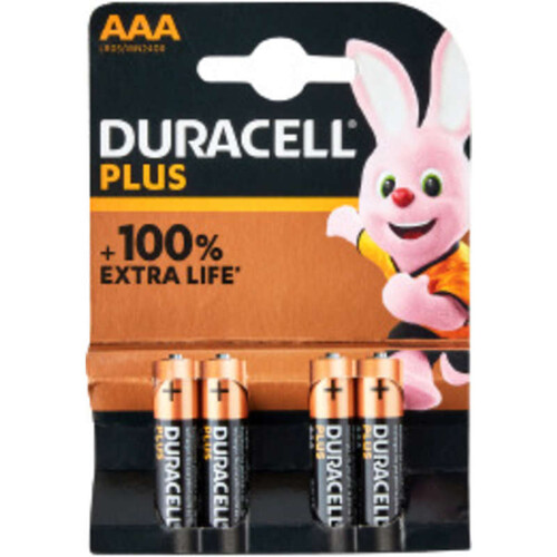 Duracell Plus Piles Alcalines AAA 1.5V LR03 x4