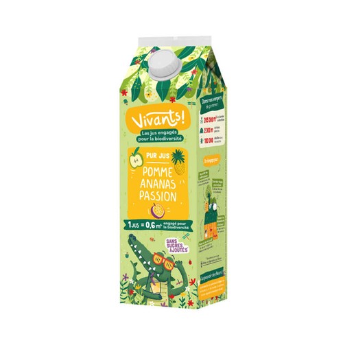 Vivants ! - Pur jus pomme ananas passion 1L