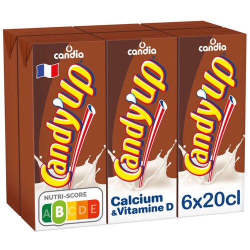 Candia - Candy'Up - Boisson lactée chocolat -le pack de 6x 20cl