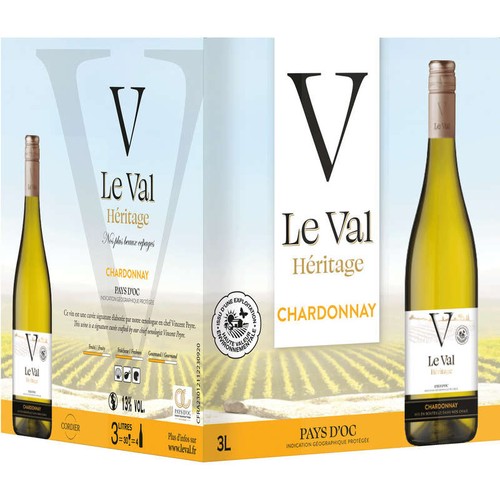 Le Val Héritage chardonnay pays d'Oc igp 3L