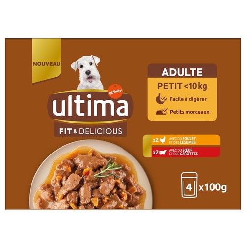 Ultima Pâtée pour Chien Adulte Petit 4x100g