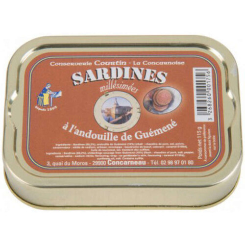 Conserverie Courtin Sardines Millésimées à l'Andouille de Guéméné 115g