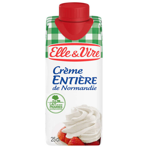 Elle & Vire Crème Fraîche Fluide Et Entière, Stérilisée Uht 25 Cl