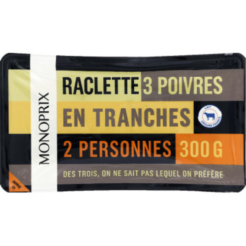 Monoprix Fromage à Raclette 3 Poivres 300g