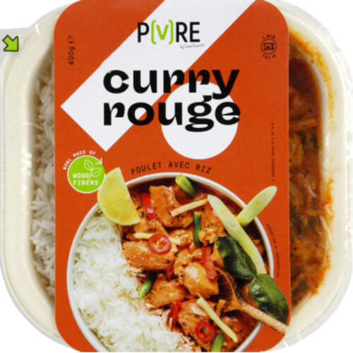 TopsFood Pure Curry Rouge poulet avec Riz 400g